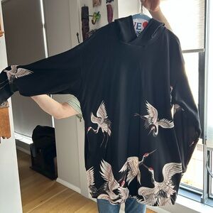 ALOHA FROM DEER Sweatshirt Dress with Crane Print